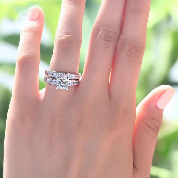 3/4 Ctw Diamond Wedding Set With 5/8 ct Princess Cut Diamond | Becker's  Jewelers | Burlington, IA